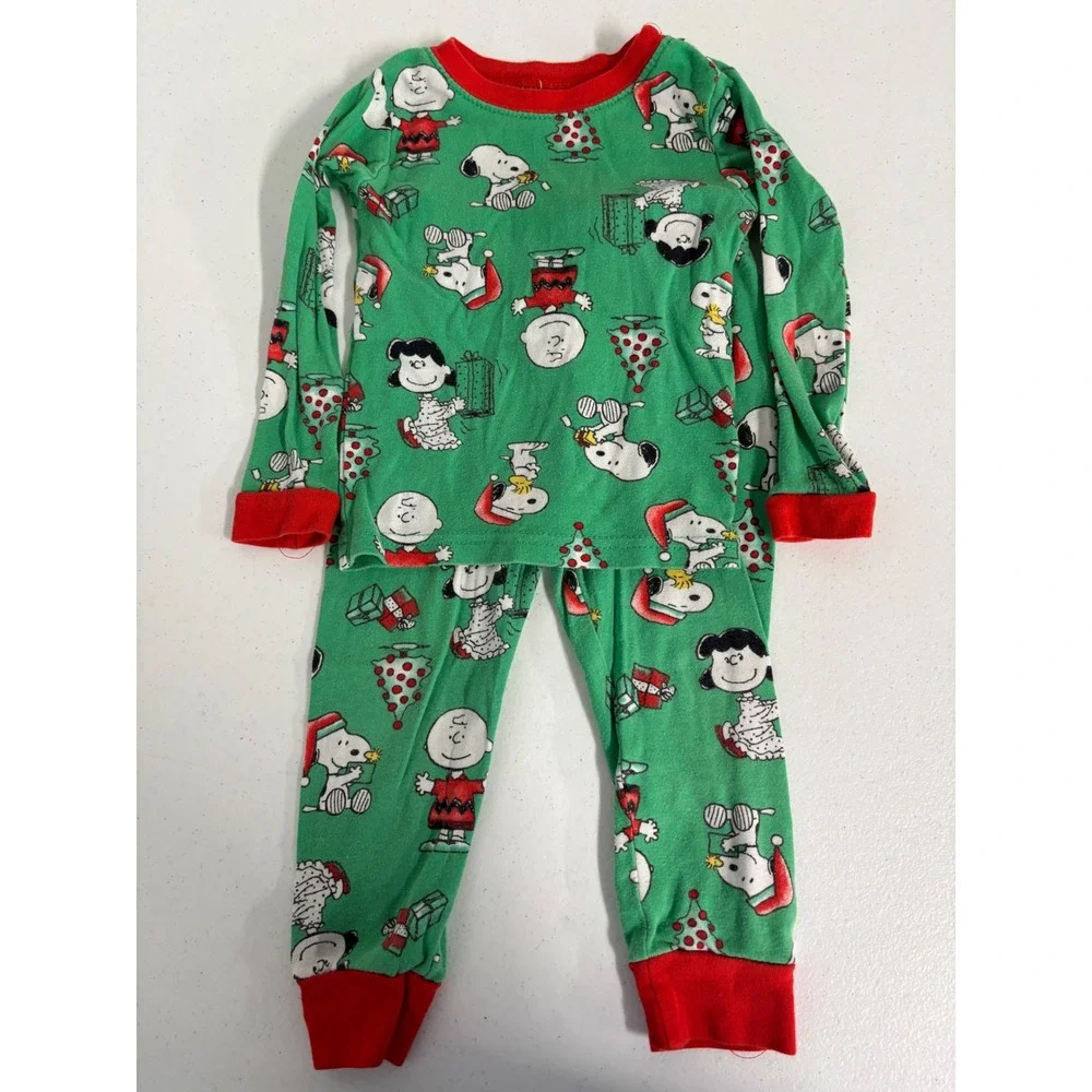 PJ Place Peanuts Toddler Christmas Pajamas Bundle 3T Dogs Plaid Snoopy 3 Sets